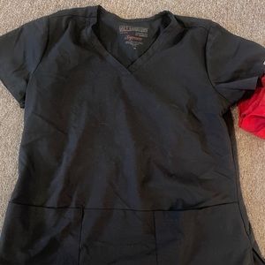 2 black size medium scrub tops